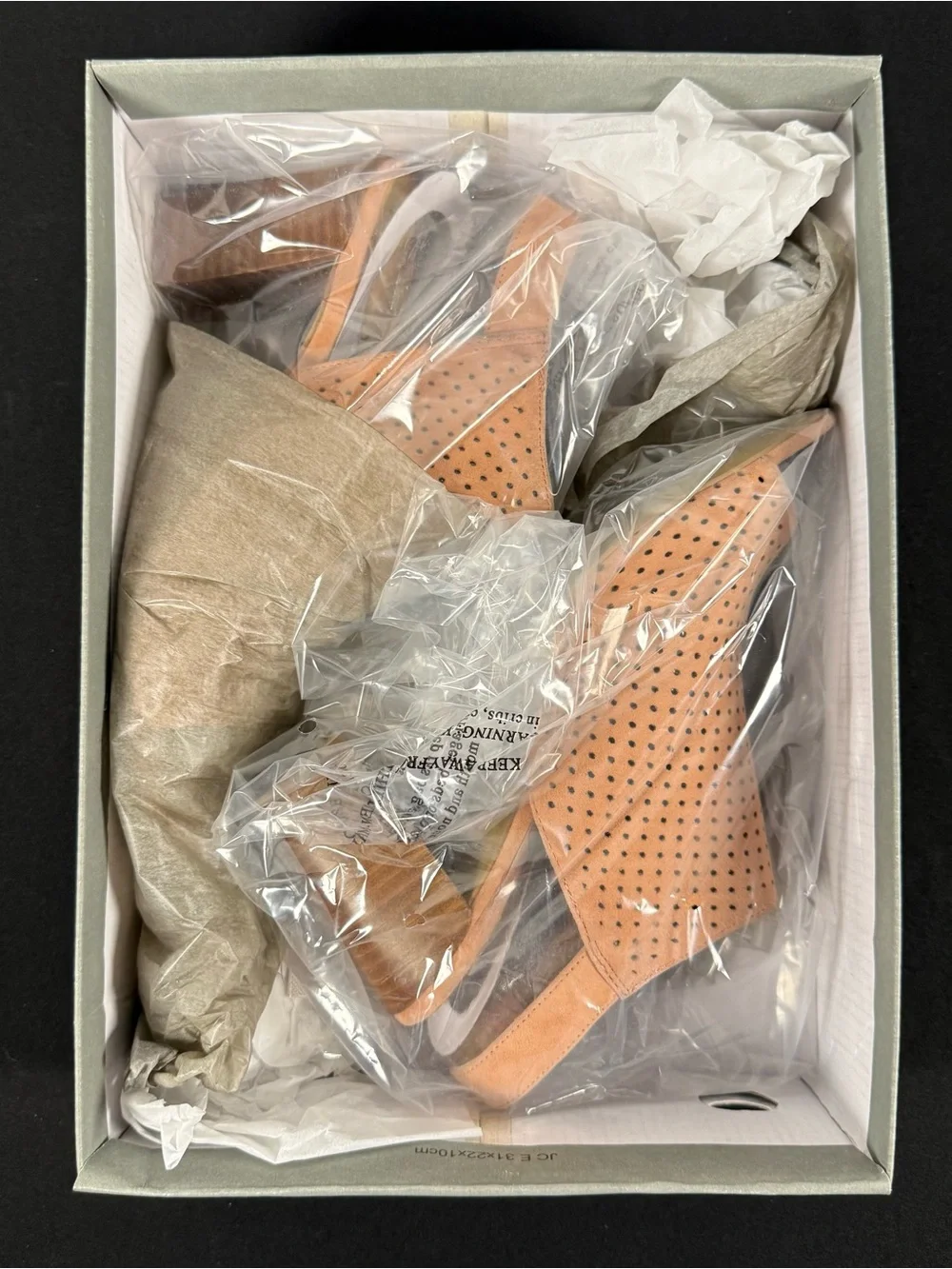 Adam Tucker Me Too Meridia Perforated Coral Suede Peep Toe Sandals NIB Size 6.5